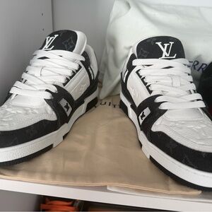 Louis Vuitton Black and White Monogram Sneakers